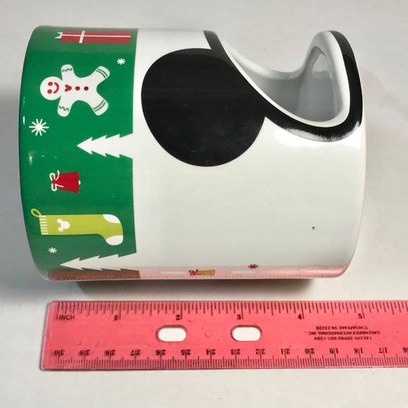 Disney Mickey Mouse Christmas Hot Chocolate Fondue Mug Cup Ears Ceramic Holiday - Picture 10 of 10